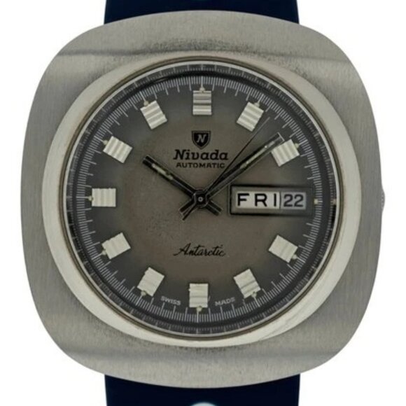 Nivada 39mm Men\'s Antarctic Automatic Day-Date Cushion Shaped Watch- Ref: 67040! main image 6